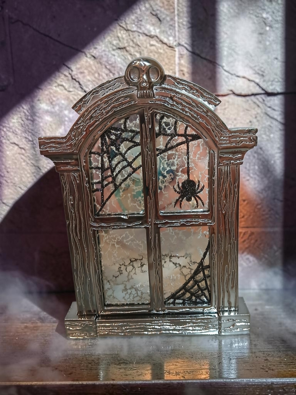 Silver Spiderweb Decorative Window  -Candle Holder